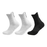 SS01 크루 삭스 (화이트, 화이트, 블랙 3팩 세트)