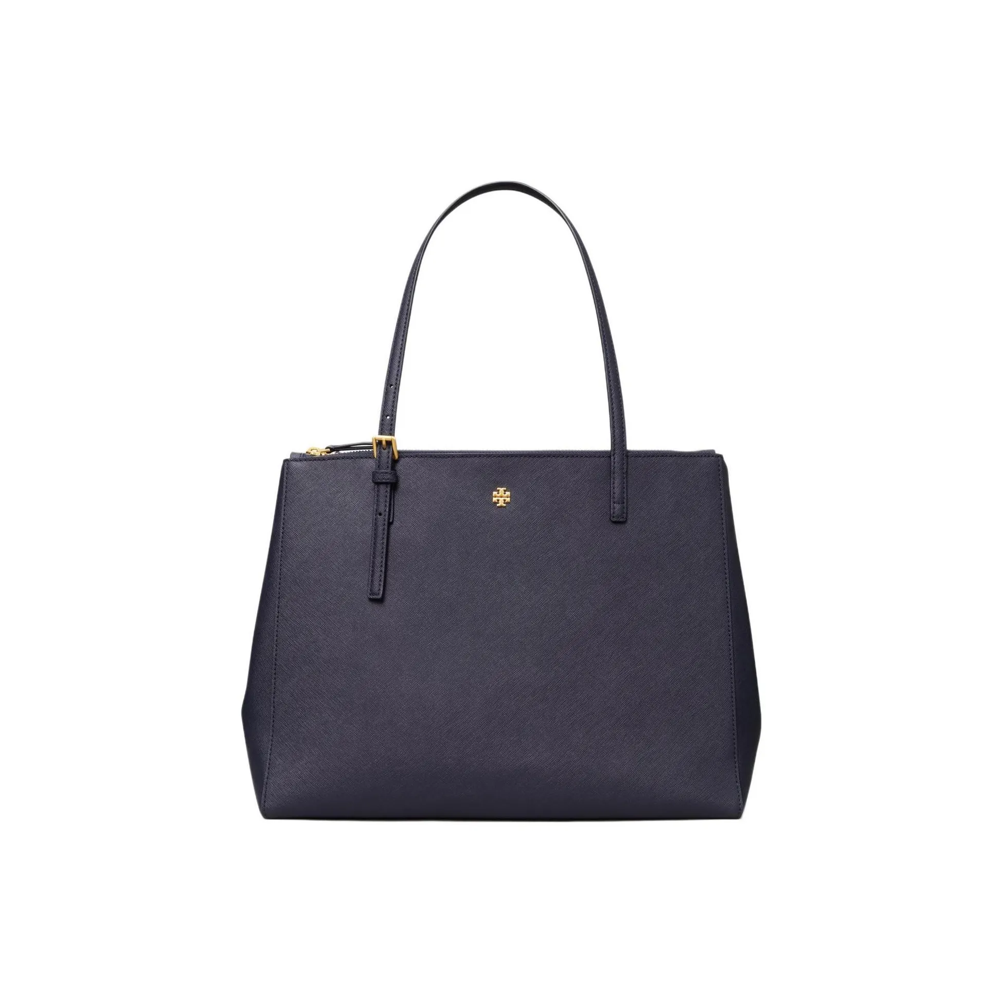 TORY BURCH Emerson Leather Tote Bag Shopping Bag Shoulder Bag Handbag Large Size Women's Navy