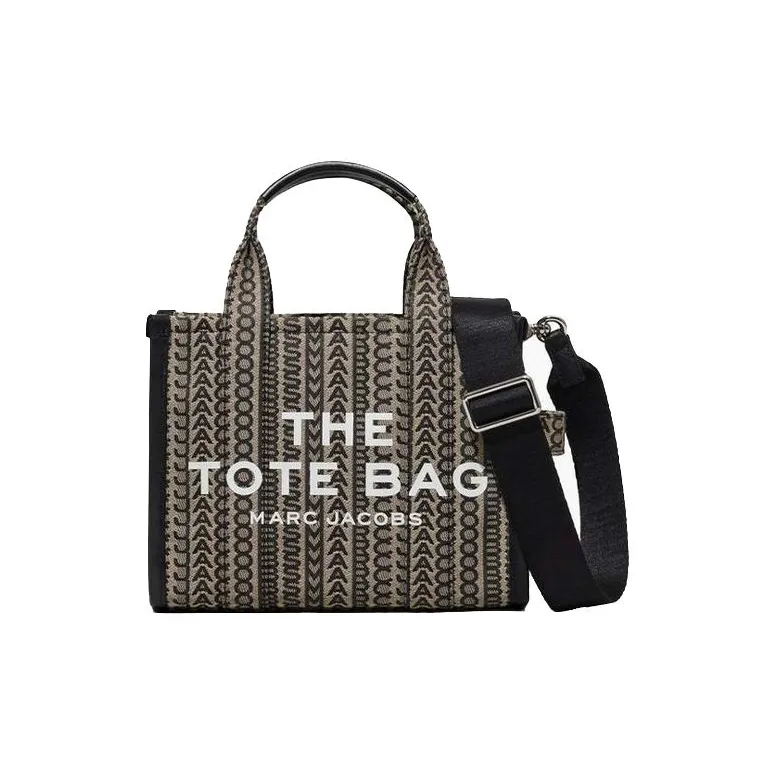 MARC JACOBS Monogram Jacquard Tote Bag Small Brown