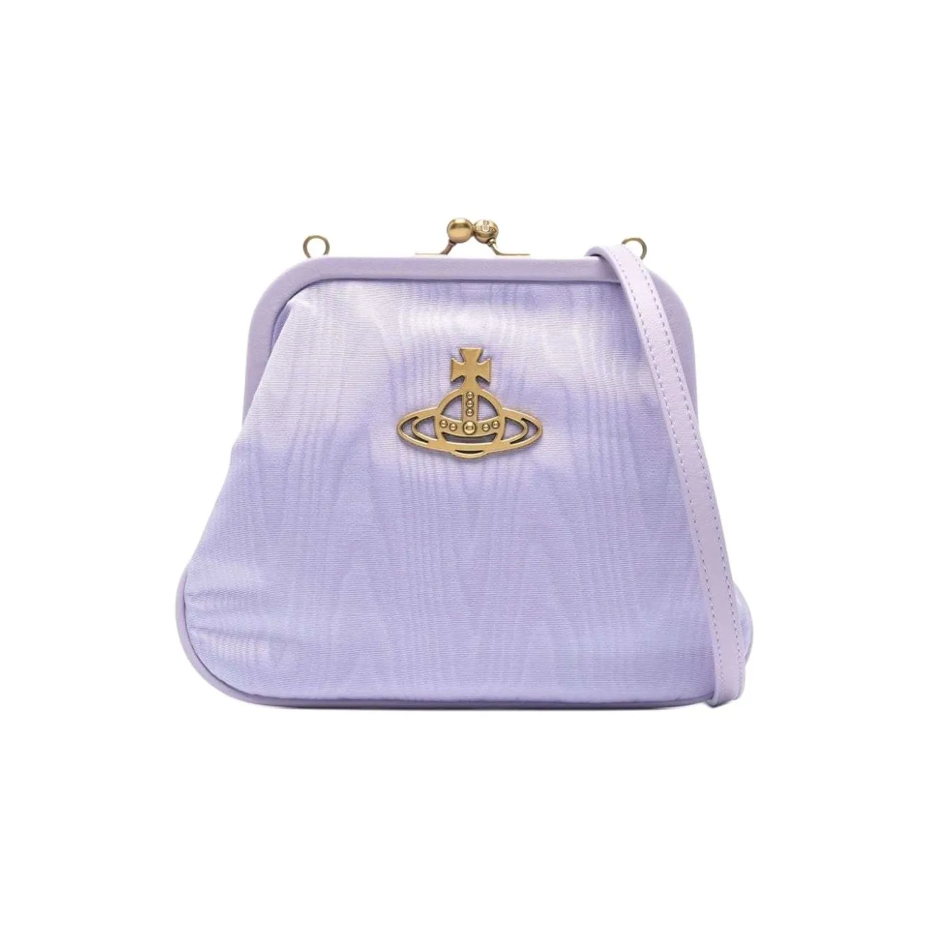 Vivienne Westwood Calfskin Textile One Shoulder Clutch Women's Lilac