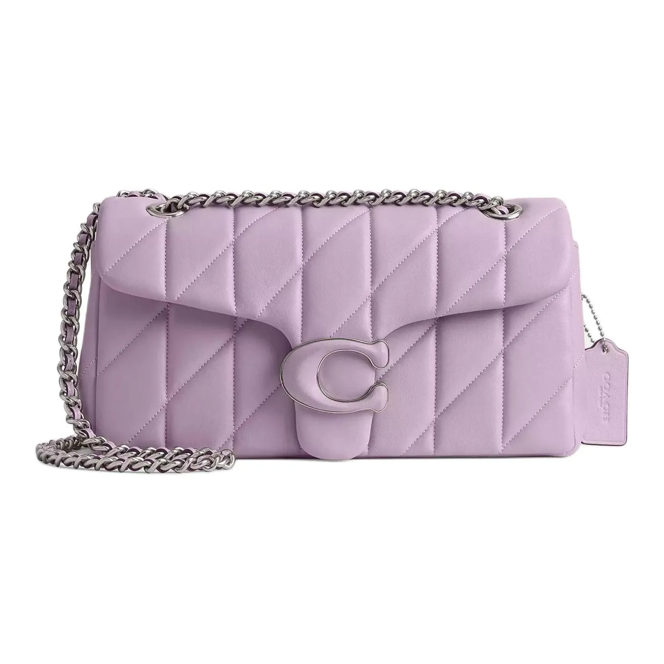 COACH Tabby Nappa Leather Vagabond Bag Crossbody Bag Shoulder Bag Medium Size Women's Light Purple