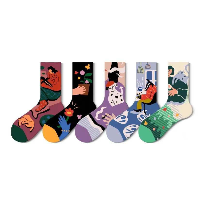 RUMEE FOR Mid Calf Socks Unisex 5 Pack