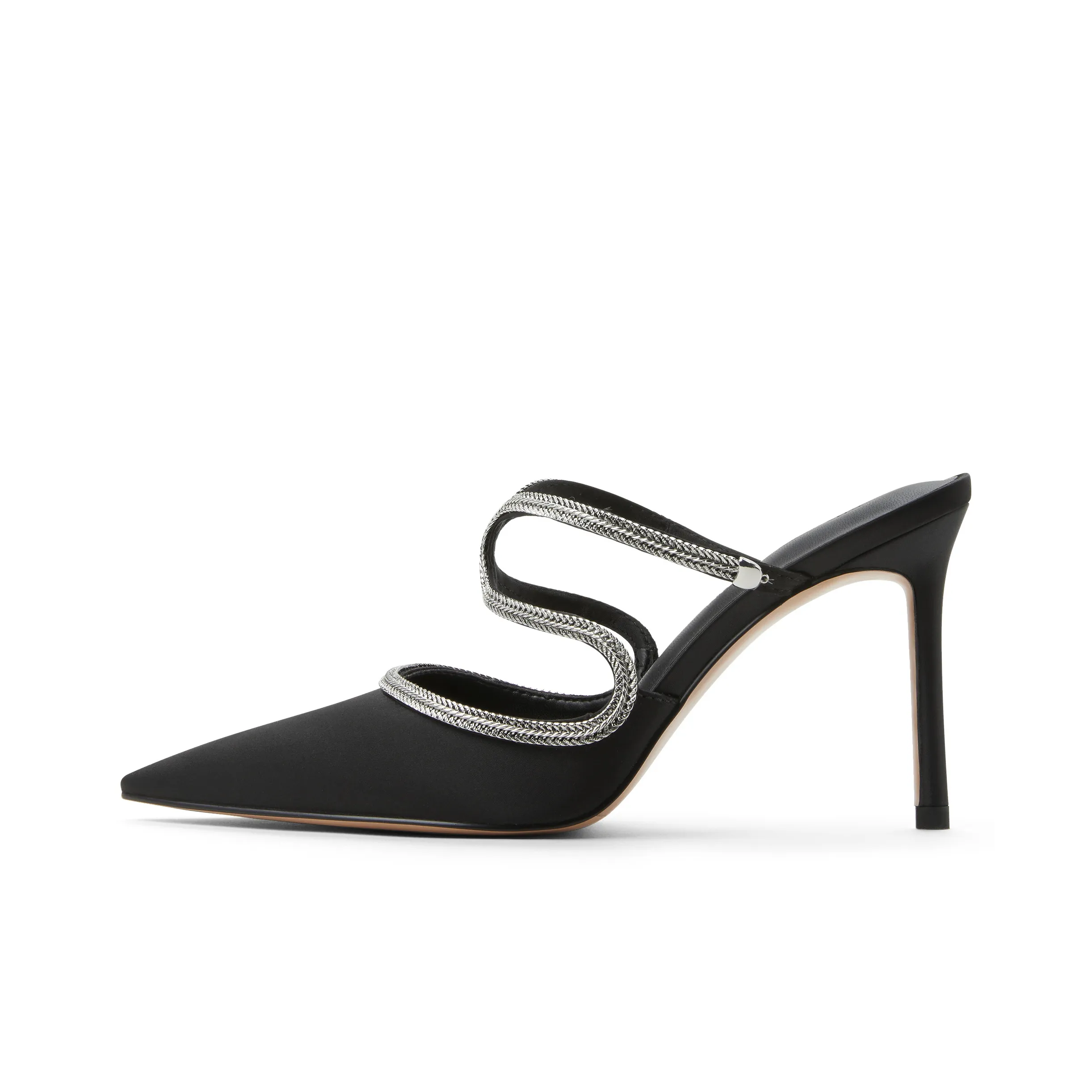 CHARLES KEITH Маленькие тапочки CK Home 9,1 см женские черные текстурированные золотые серебристые