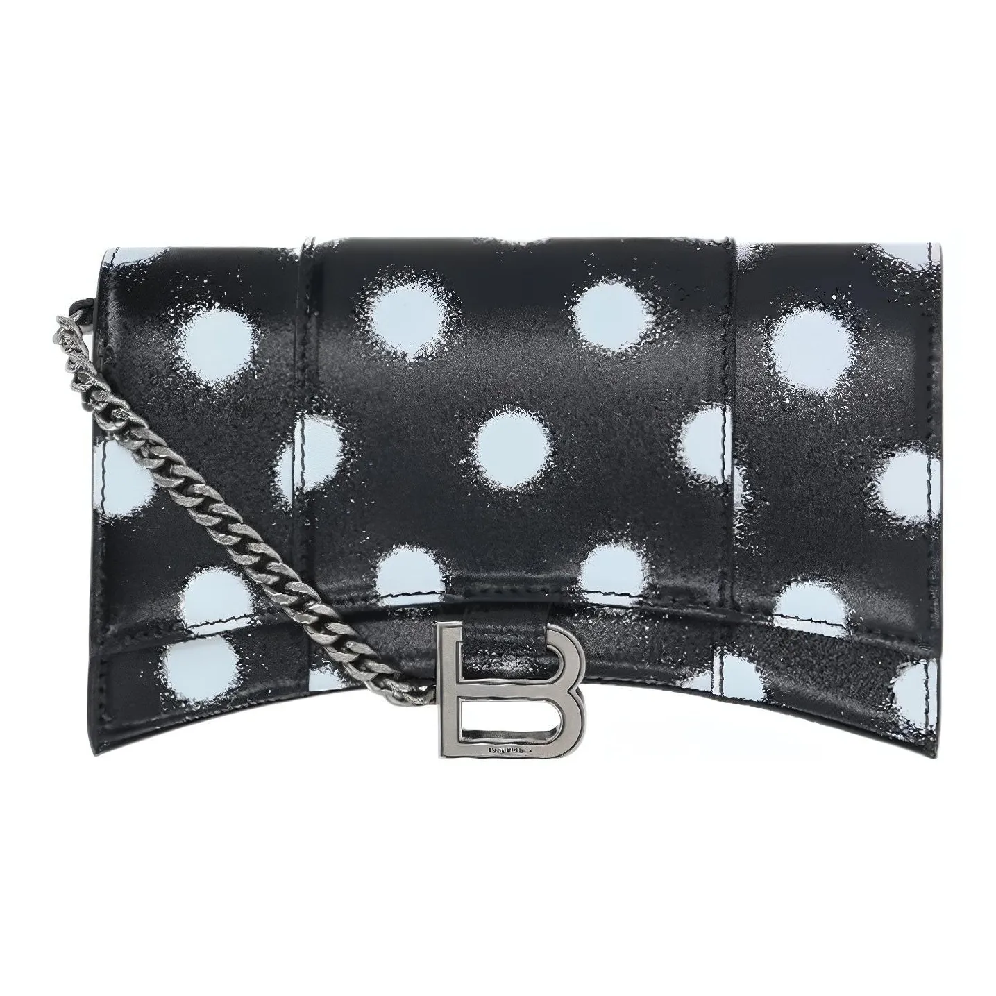 Balenciaga Balenciaga Luggage Collection Leather Wallet Women's Black/White