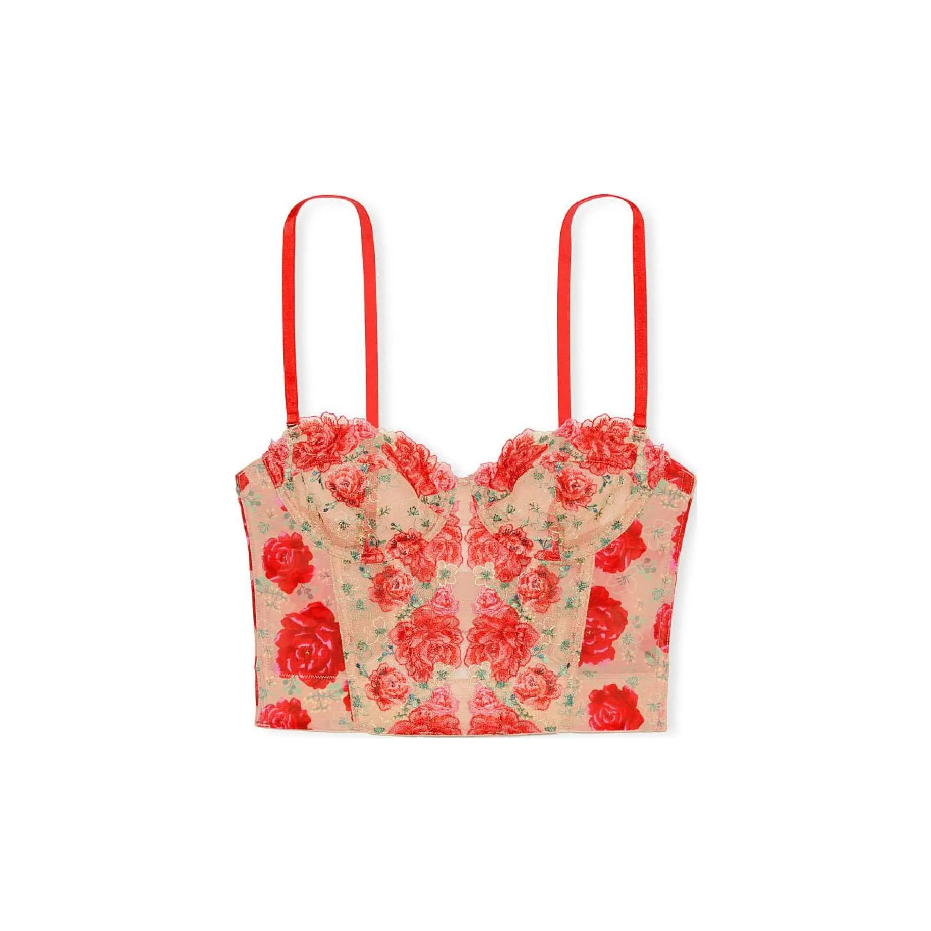 Victoria's Secret Корректирующее белье Женское Шампанское Кораллово-красный С принтом