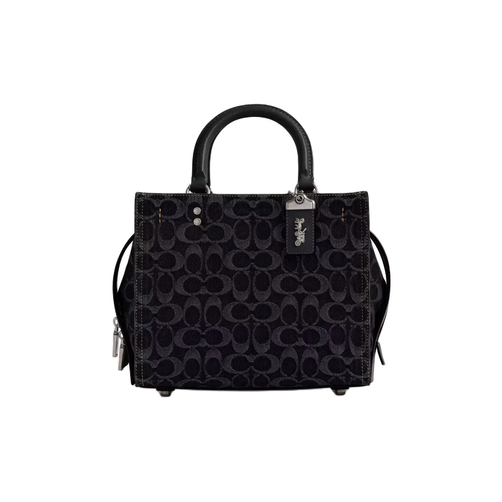 COACH Rogue Denim Portable Crossbody Bag, Shoulder Bag Medium Size Women's Black