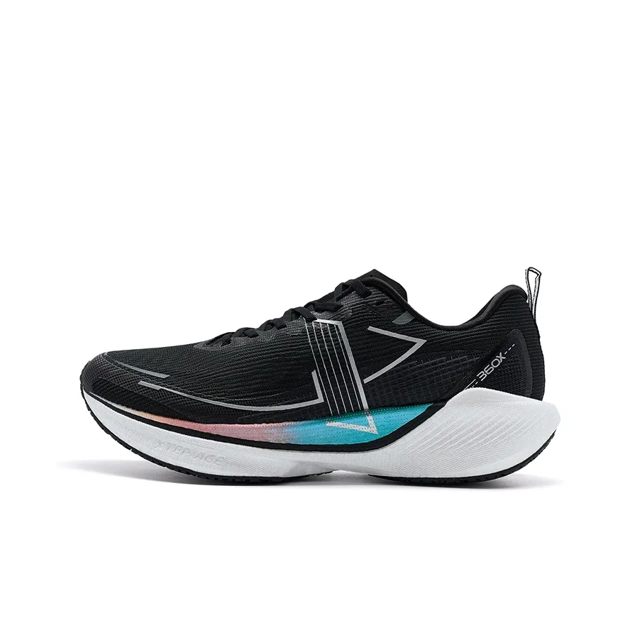 XTEP 360X Running Shoes Men's Low Top Black/Orange Yellow/Macaque Green