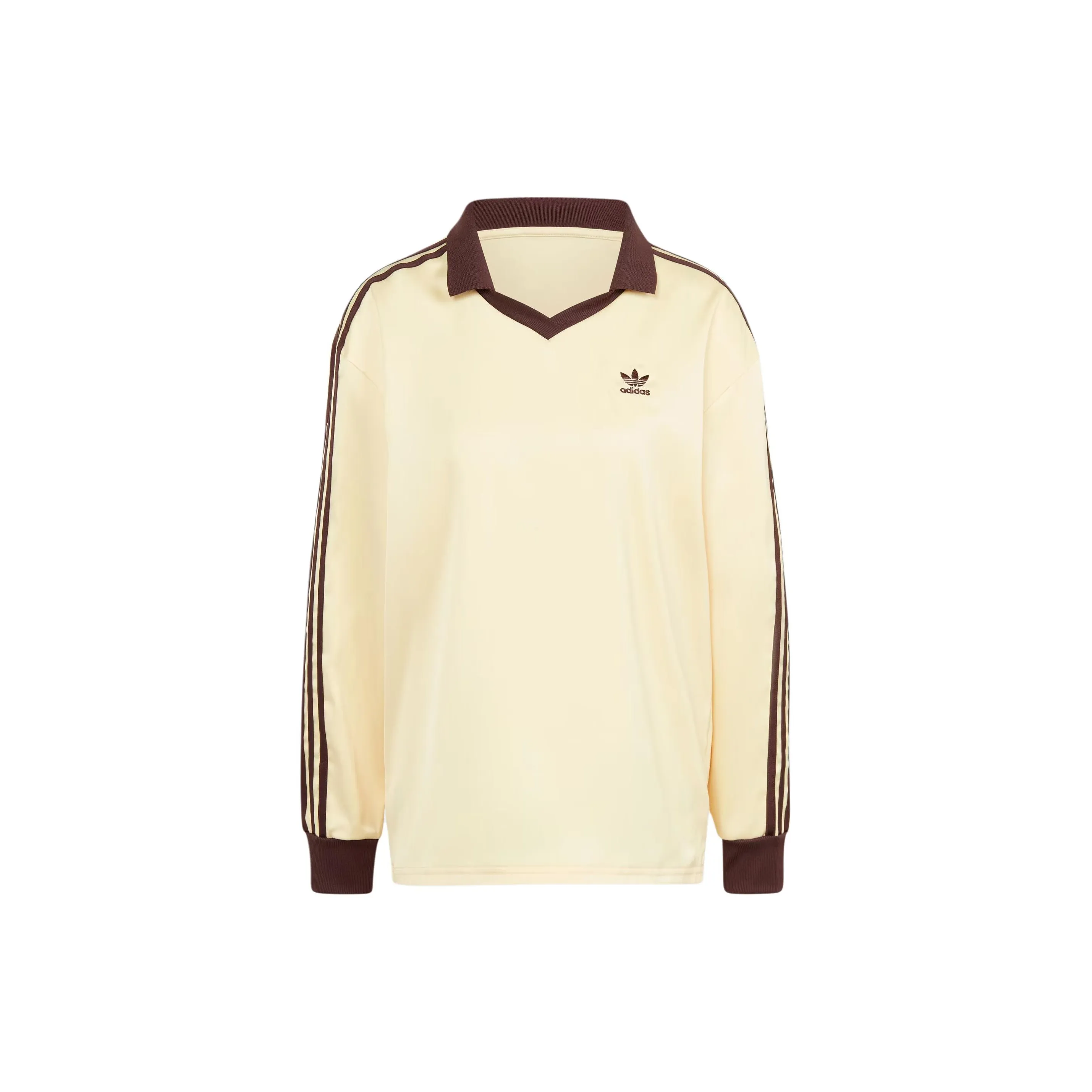 adidas originals 3 Stripes Satin Long Sleeve Tee Yellow