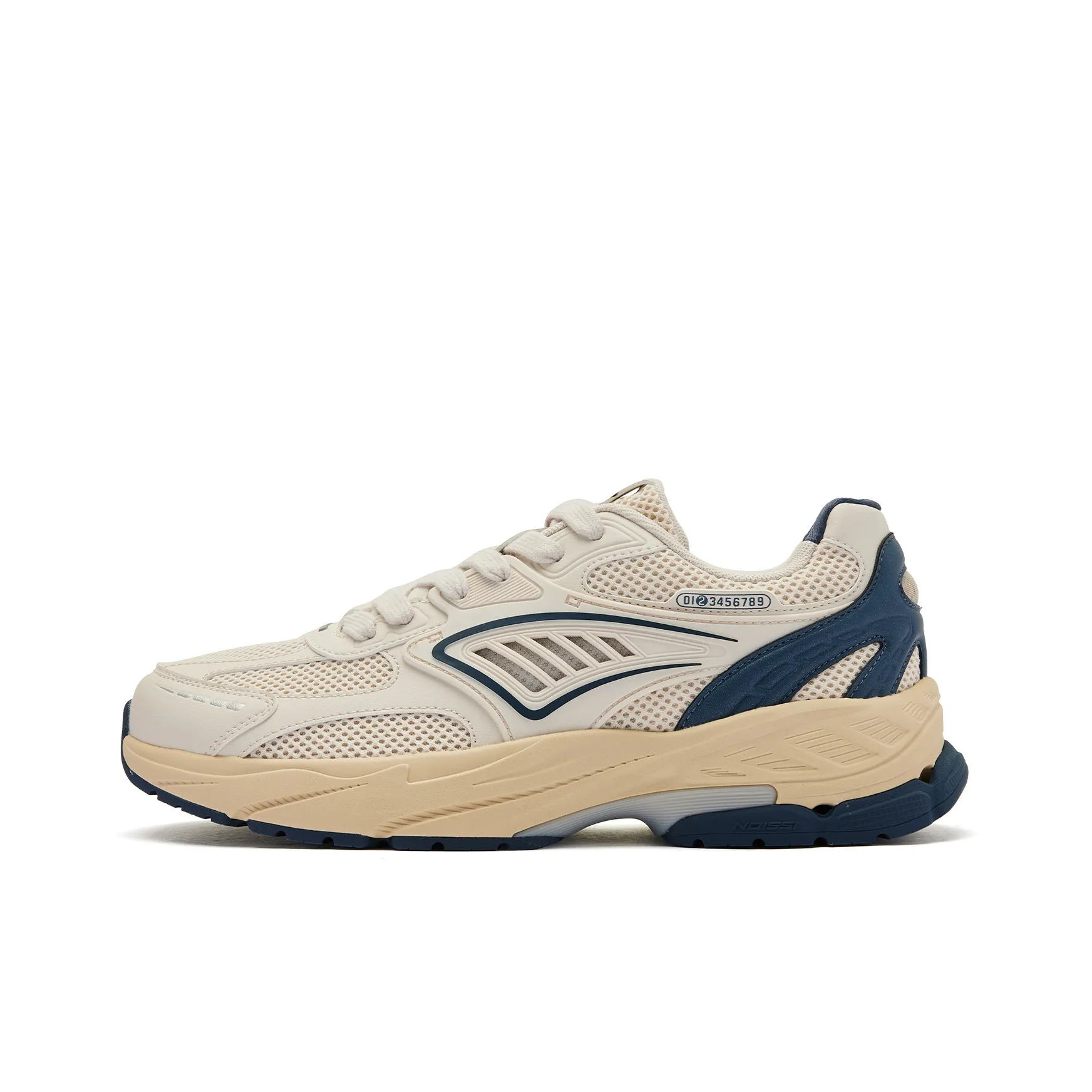 QIAODAN Kaiyuan 2.0 Abrasion Resistant Low Top Running EQT Shoes Men's Beige Blue