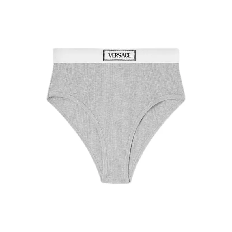 VERSACE High Waist Logo Waistband Briefs