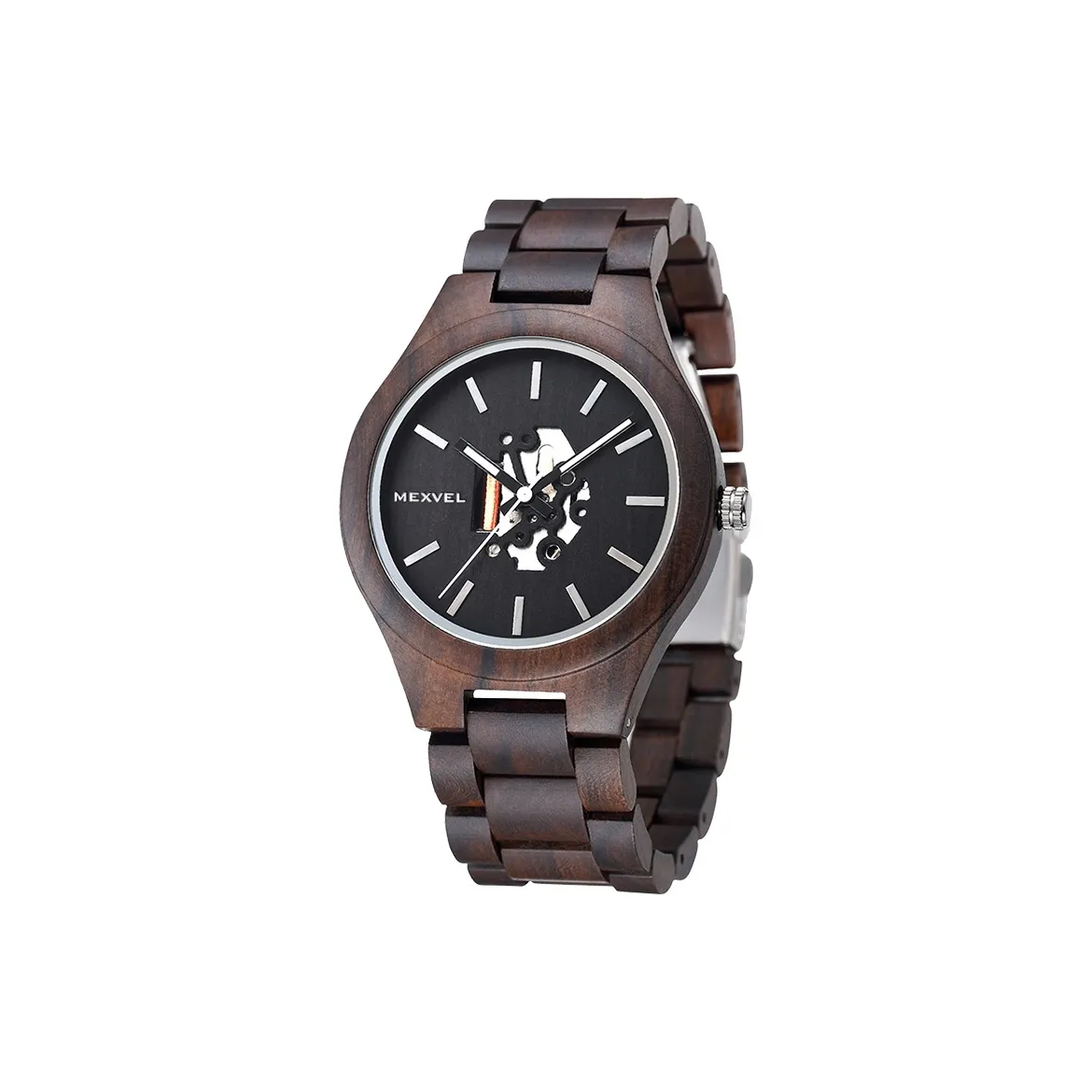 MEXVEL Кварцевый механизм Мужские часы 46мм*46мм*12мм Черный