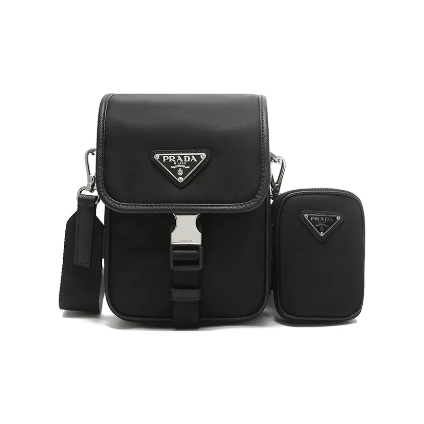 PRADA Re Nylon Nylon Cell Phone Pouch Crossbody Bag Shoulder Bag Men's Black