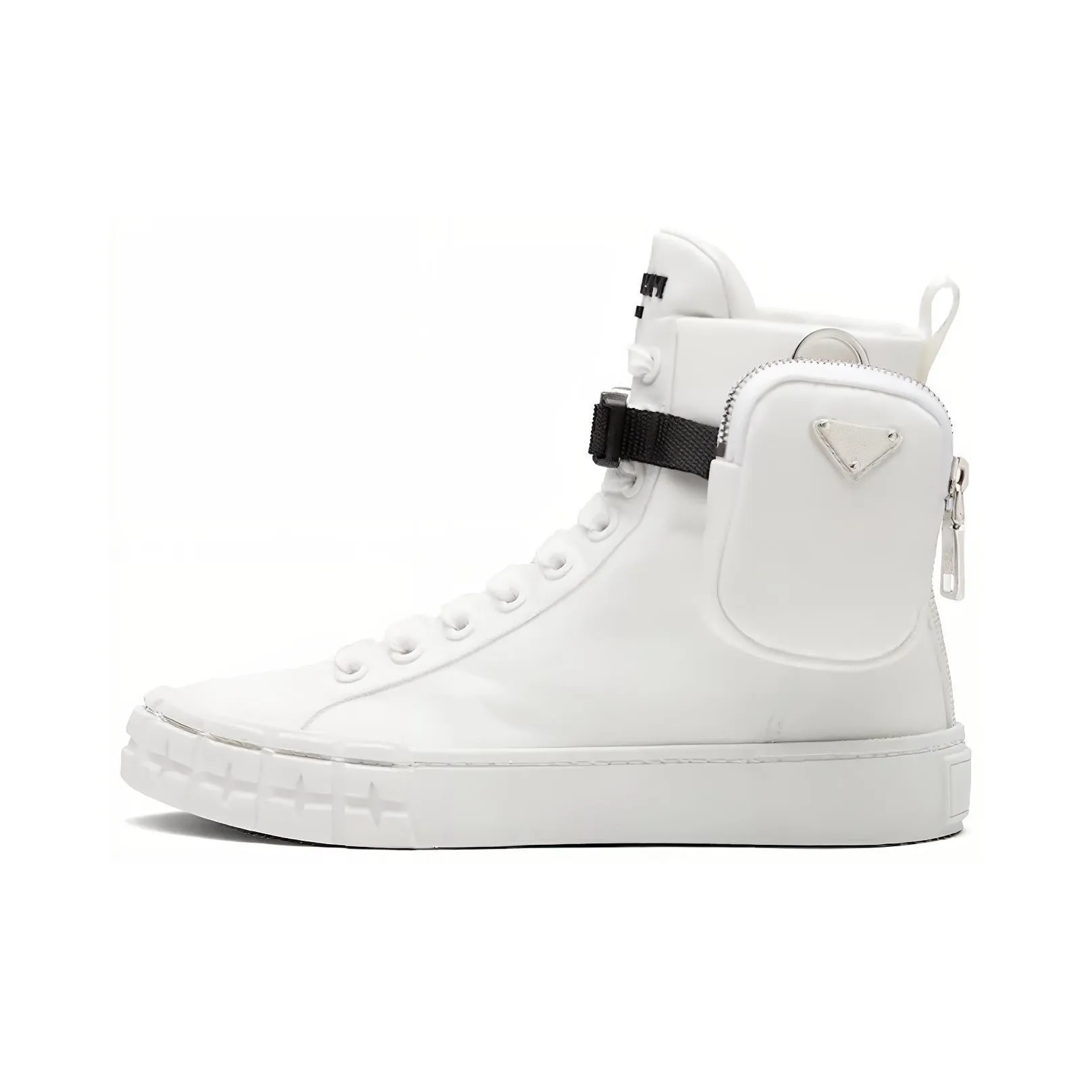 PRADA Wheel Re Nylon Hight Sneakers 'Ivory' Women's