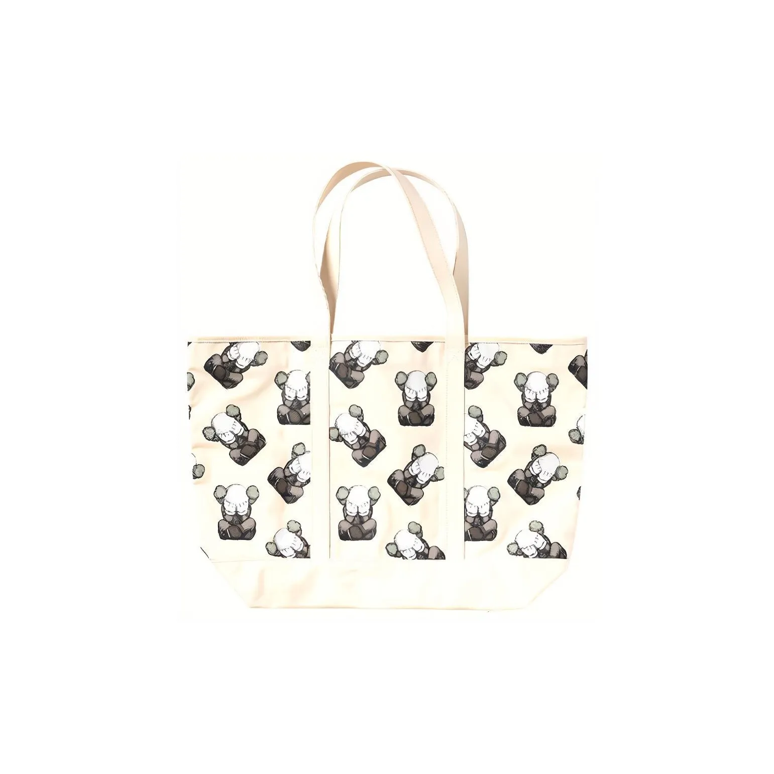 UNIQLO KAWS совместный бренд UNIQLO Коллаборация Хлопок Тоут Сумка Сумка для покупок Сумка Сумка через плечо Унисекс Айвори