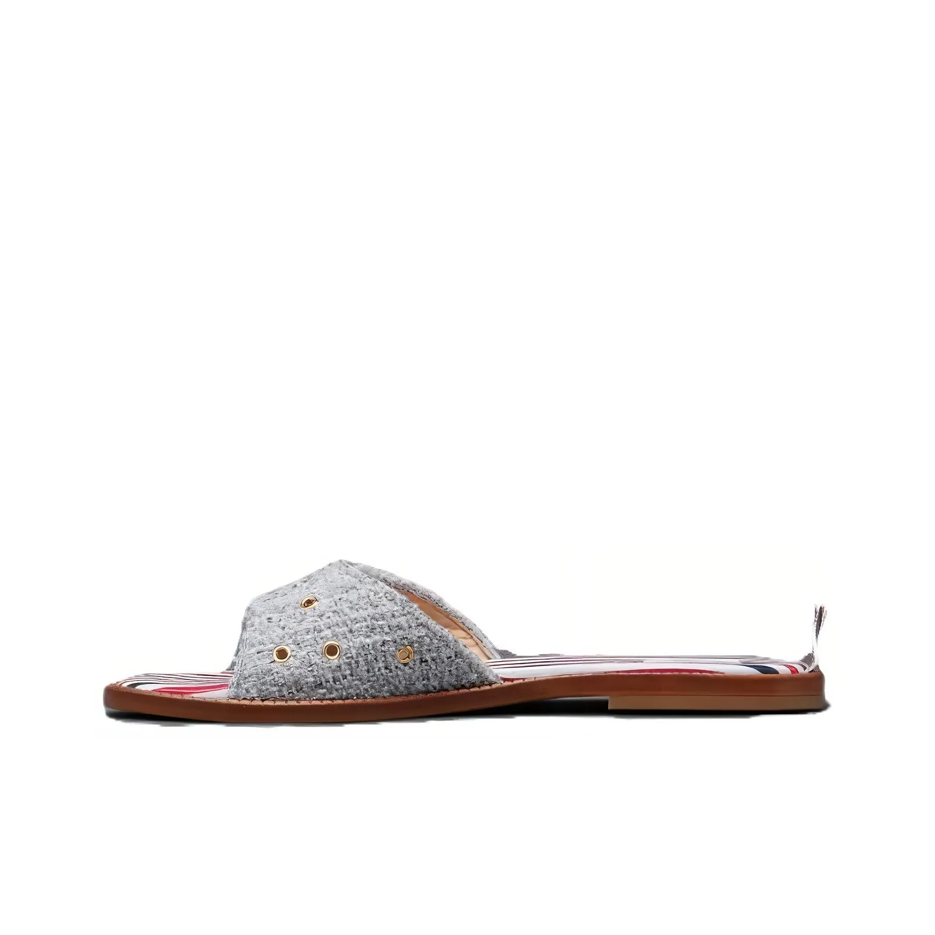 THOM BROWNE Tweed Slip-On Sandals Women's