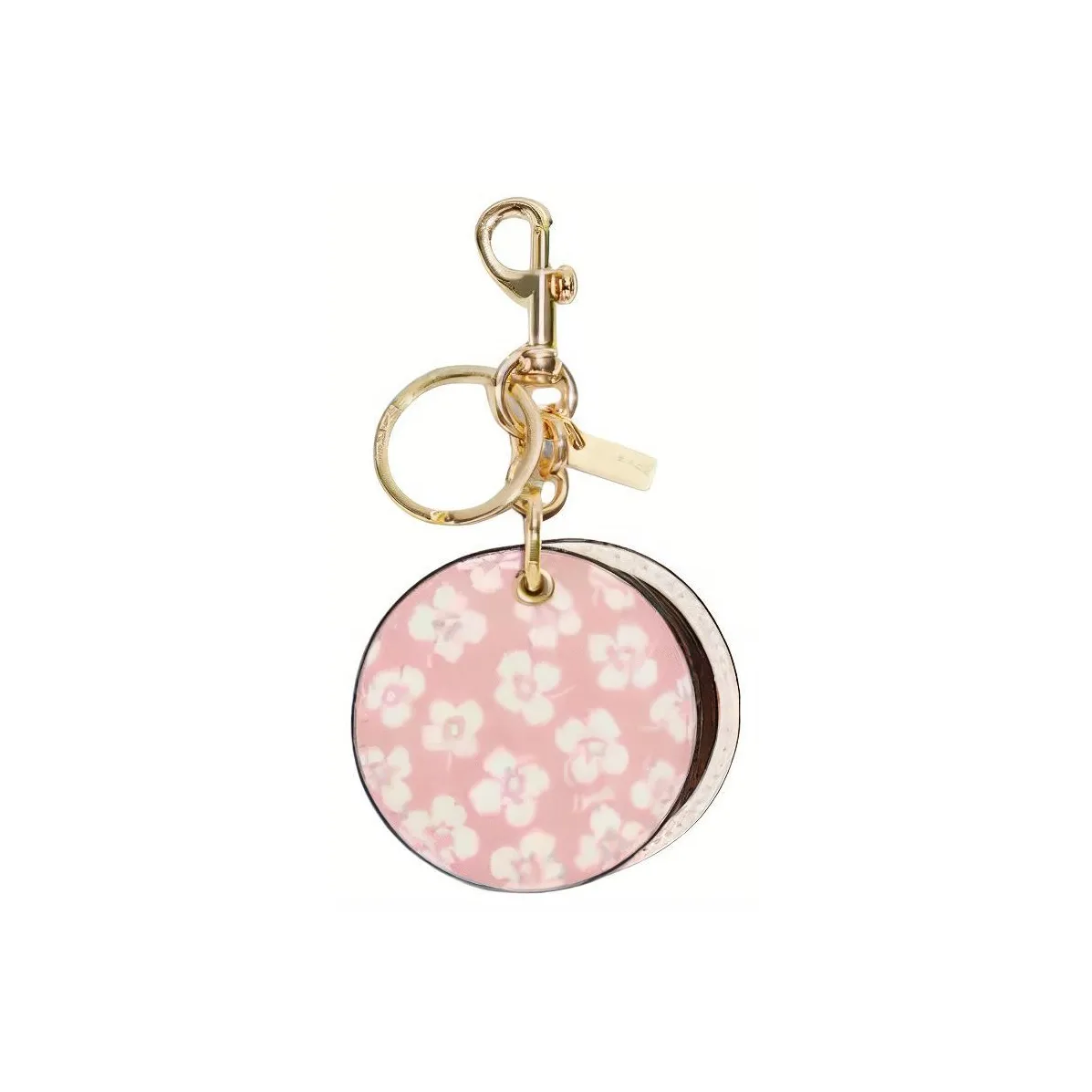 COACH Canvas With Leather Mirror Bag Charm Bag Merch Women's Pink & White