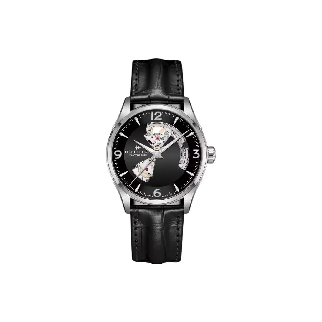 HAMILTON Automatic Mechanical Movement Unisex Watch 42mm Black Dial Stainless Steel Case