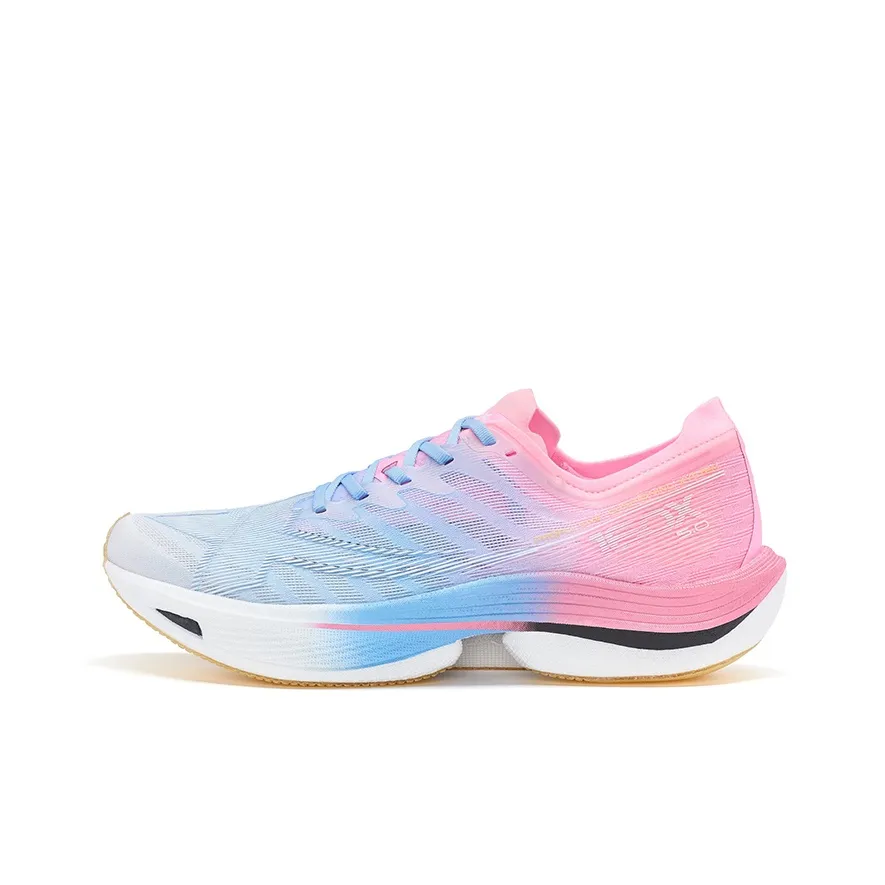 XTEP Racing 160X 5.0 Running Shoes Men's Low Top Fluorescent Cherry Pink/Moon Blue