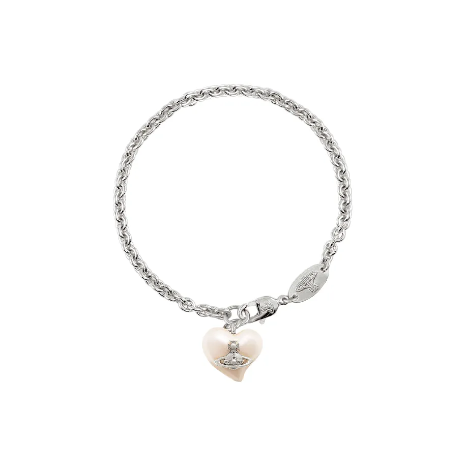 Vivienne Westwood Brass Swarovski Glass Pearl Bracelets Unisex Silver