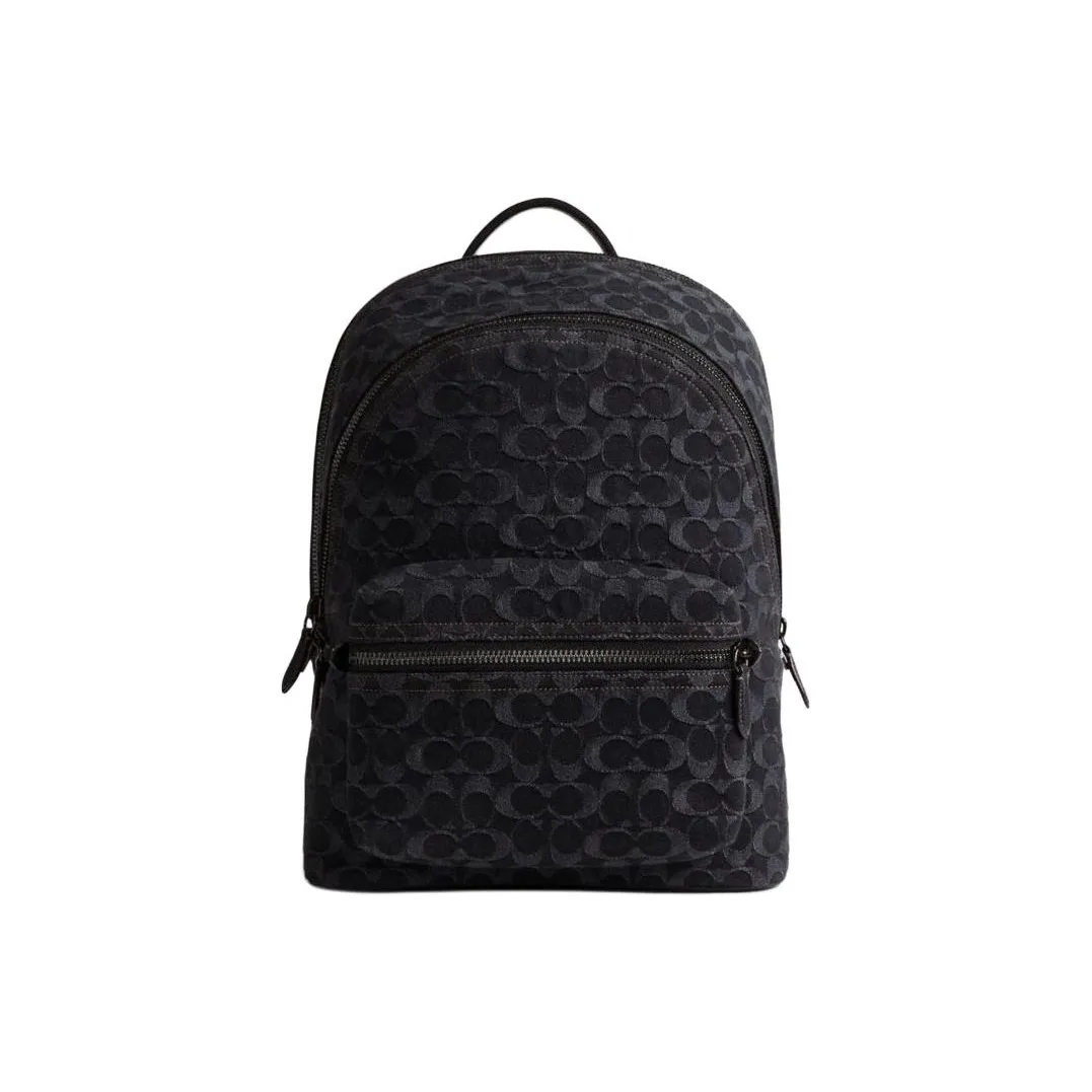 COACH Charter Denim Backpack Tubas Men's Black