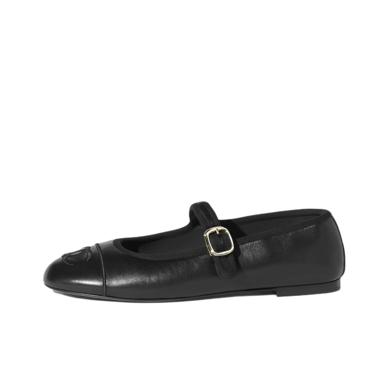 CHANEL Flat Mary Jane Shoes 1cm Women
s Black