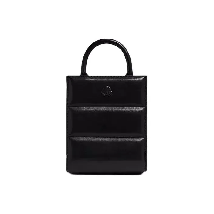 Moncler Calfskin Tote Bag, Shopping Bag, Shoulder Bag, Crossbody Bag, Handbag Mini Women's Black
