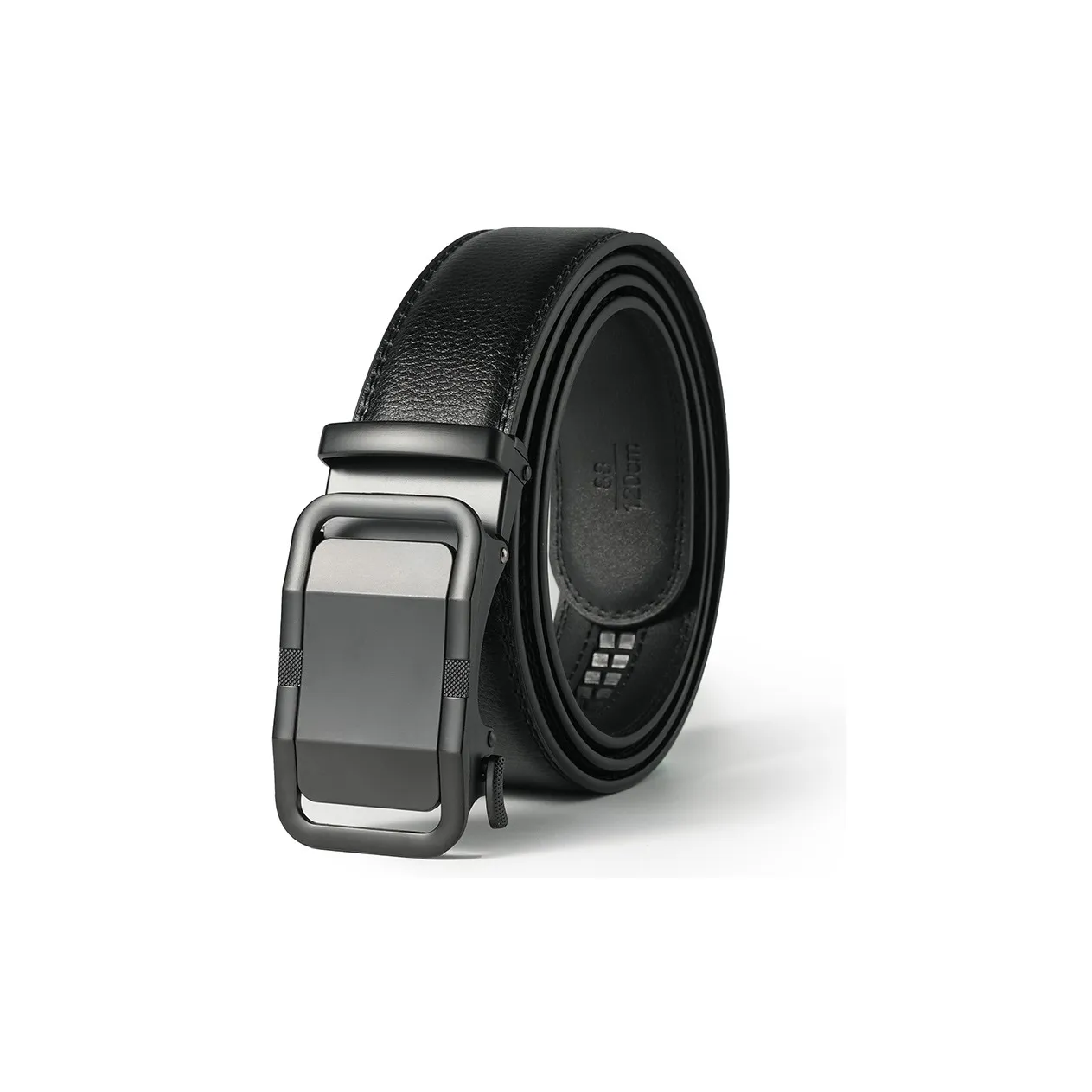 NIUMJ Top Grain Cow Leather Dedicated Belt For Business Suit Trouser Jeans With Automatic Buckle Leather Belts Men's