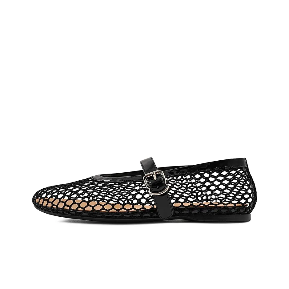 CICIFOR Dreamweaver Mesh Flat Bottom Casual Single Shoes 0.8cm Women's Black