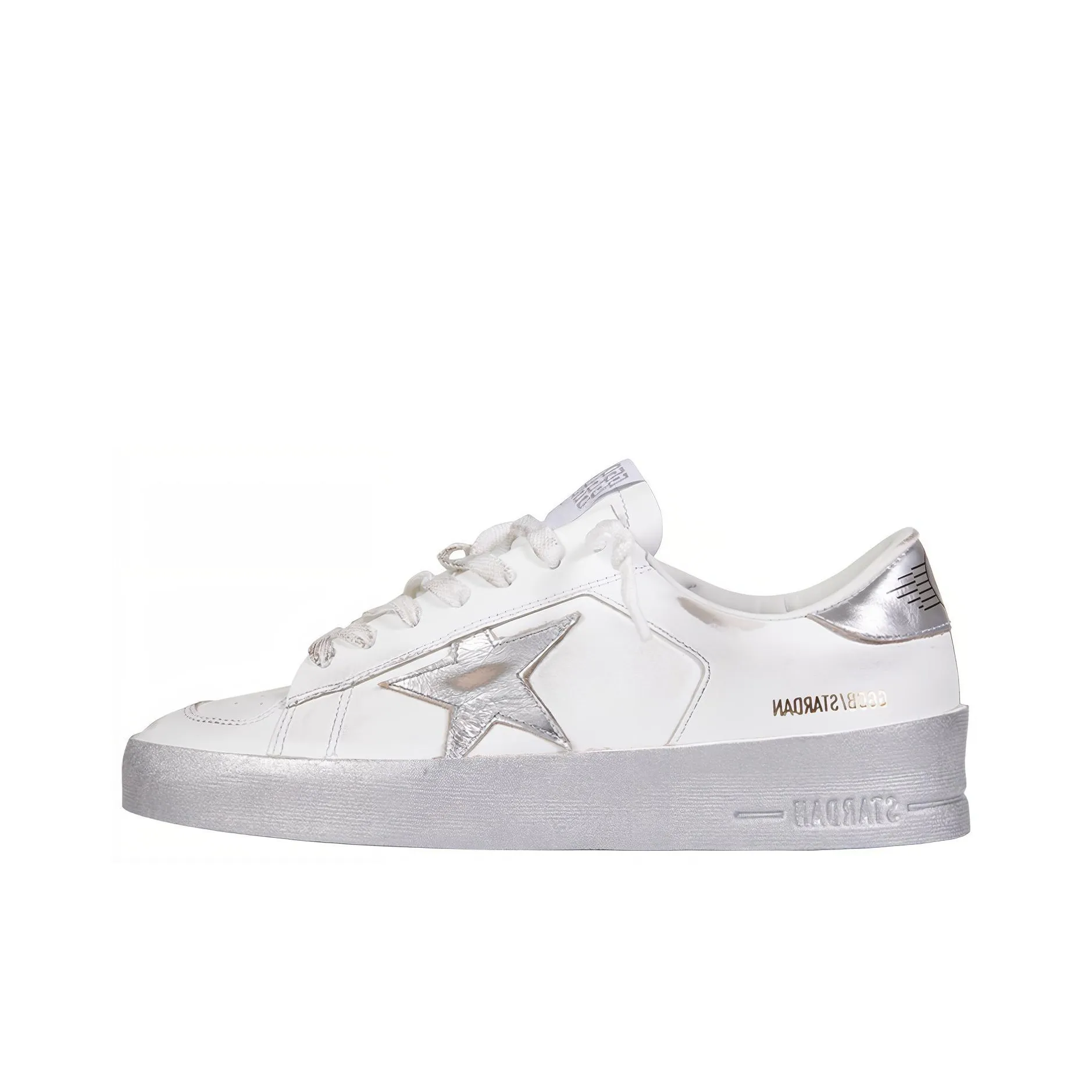 Golden Goose Stardan White Silver-tone Women's