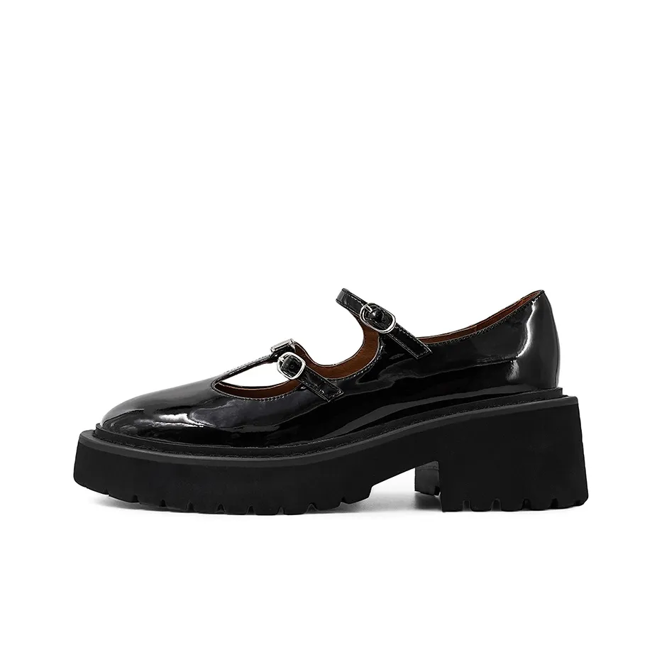 CICIFOR Le Xia Platform Loafers Mary Jane Shoes 6cm Women's Black