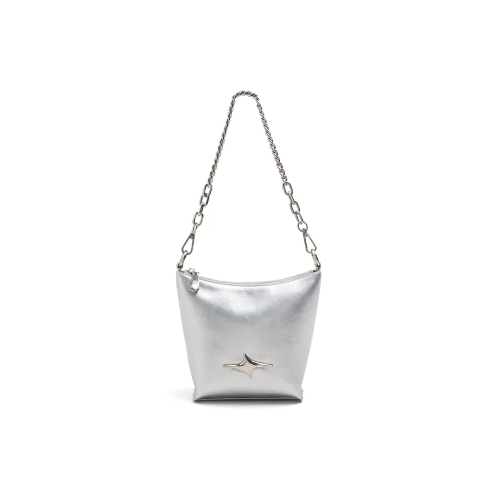 MZ HOUGE PU Crossbody Bag, Shoulder Bag Regular Women's Silver/Black