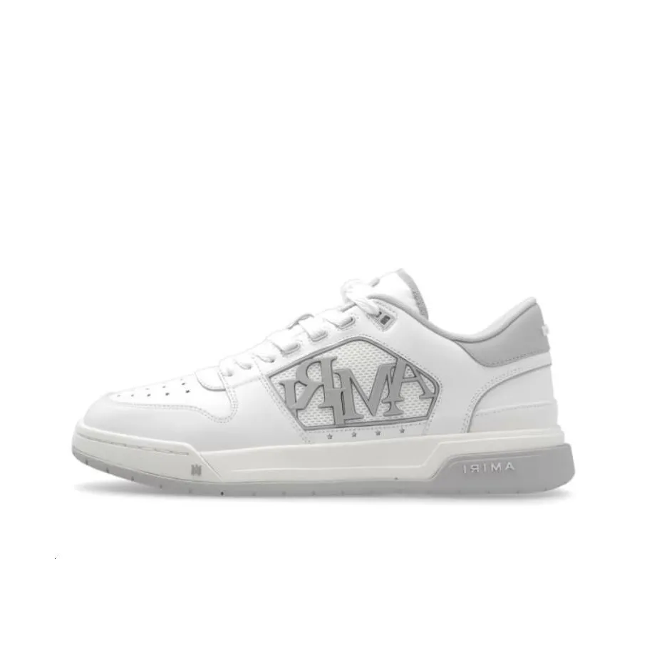 AMIRI Classic Low 
Logo   White Grey
