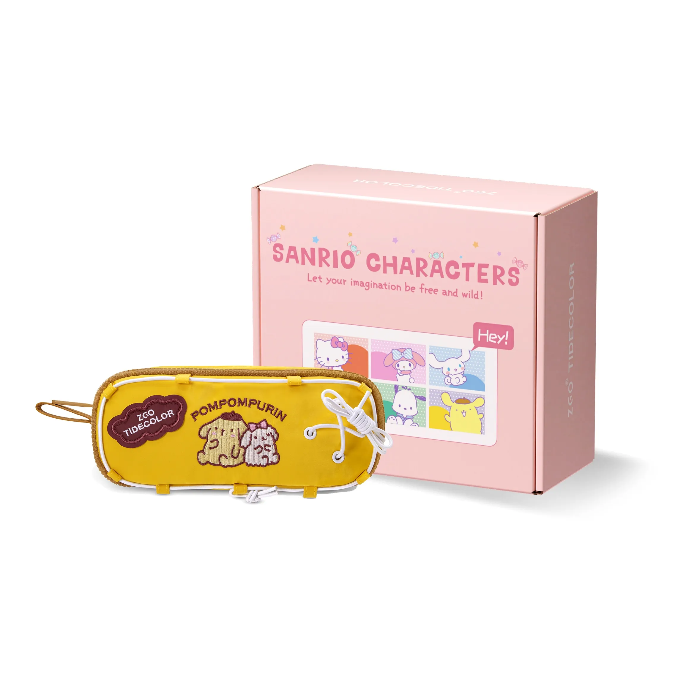 Zgo Pudding Dogs Polyester Stationery Bag, Pencil Pouch, Storage Bag Unisex Yellow