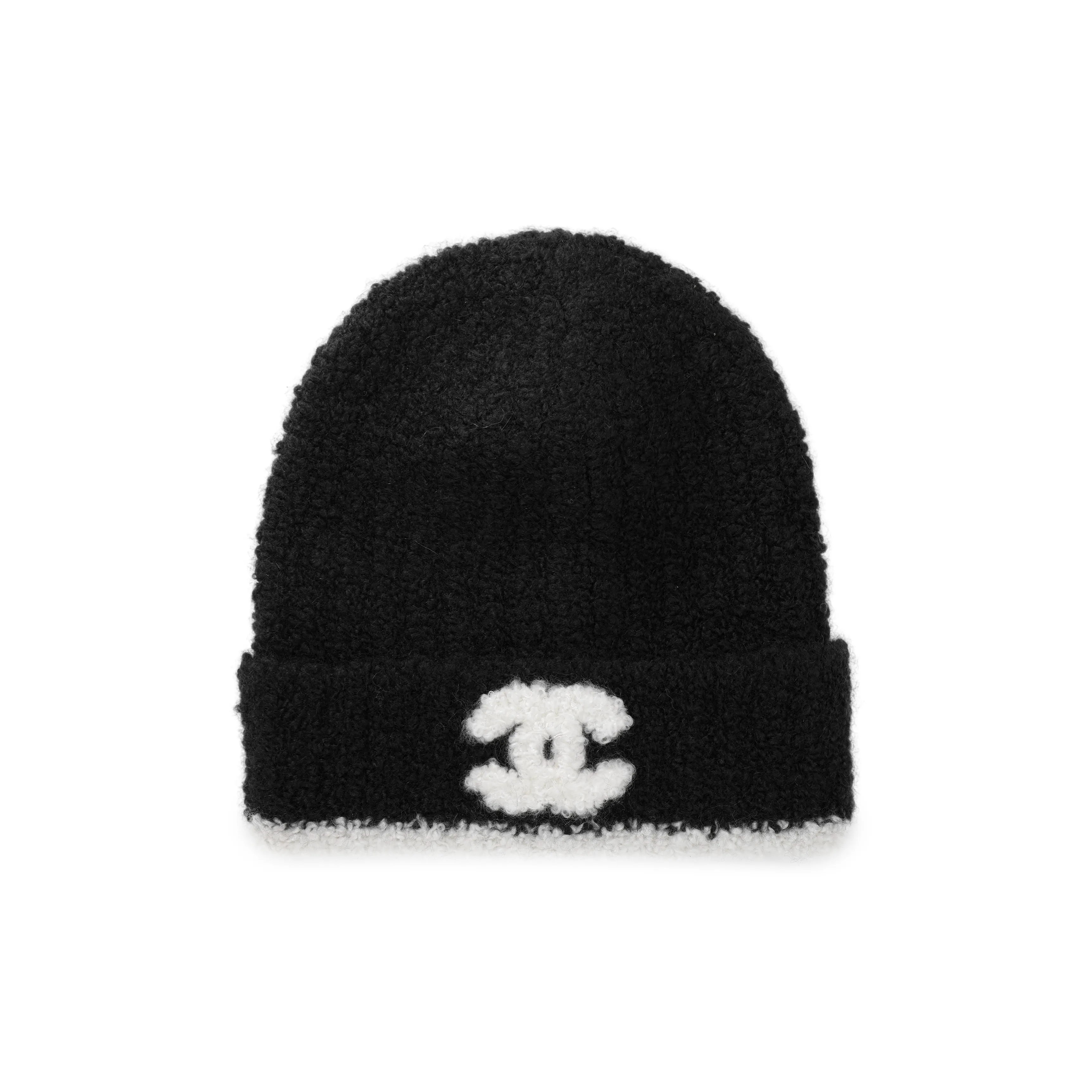 CHANEL Yarn Beanies Women's Black