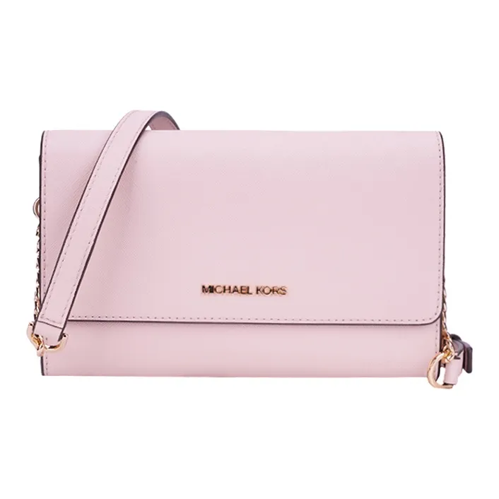 MICHAEL KORS Jet Set Travel Cow Leather Envelope Bag, Crossbody Bag Women's Pink