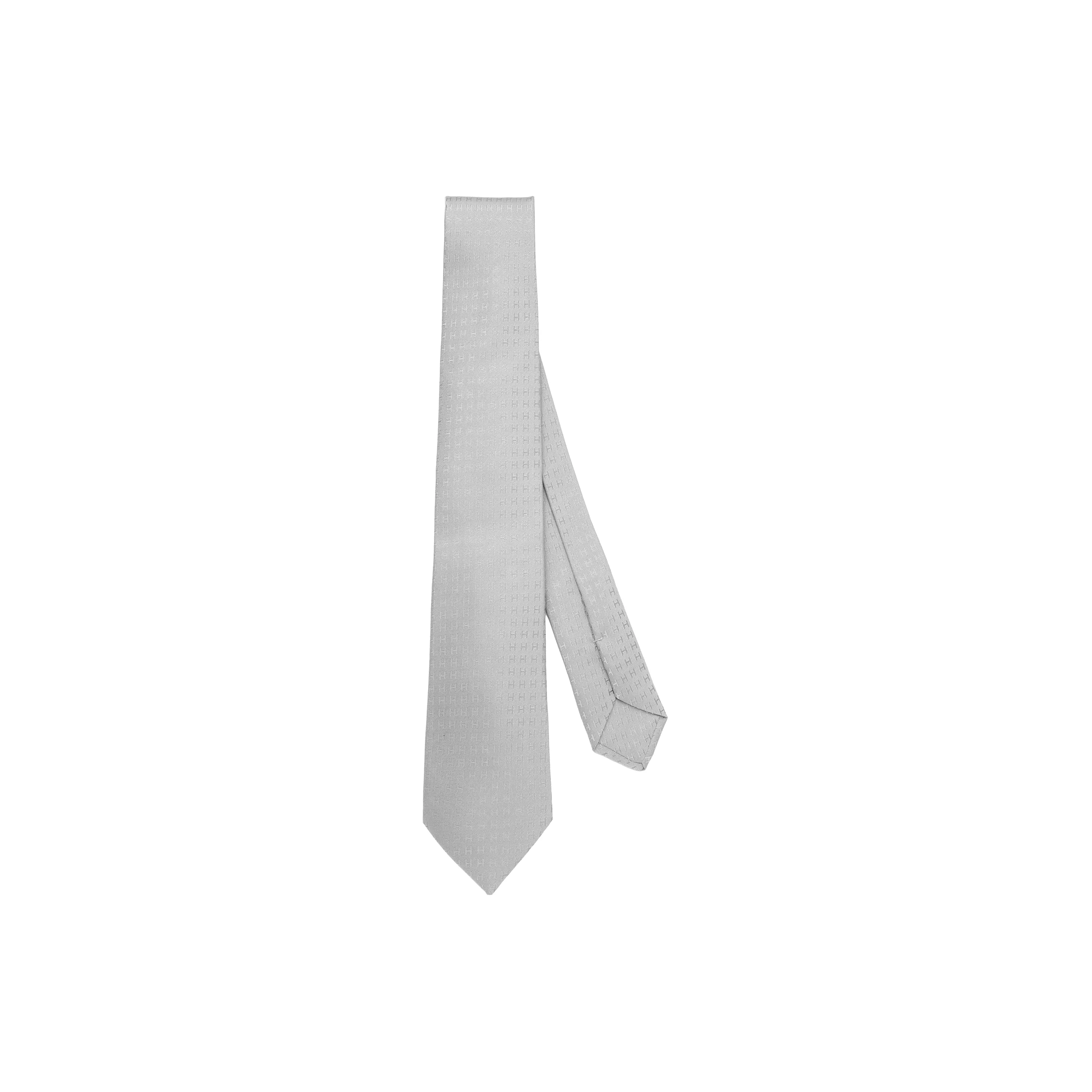 HERMES H Jacquard Шелковые галстуки Темно-серый Мужской