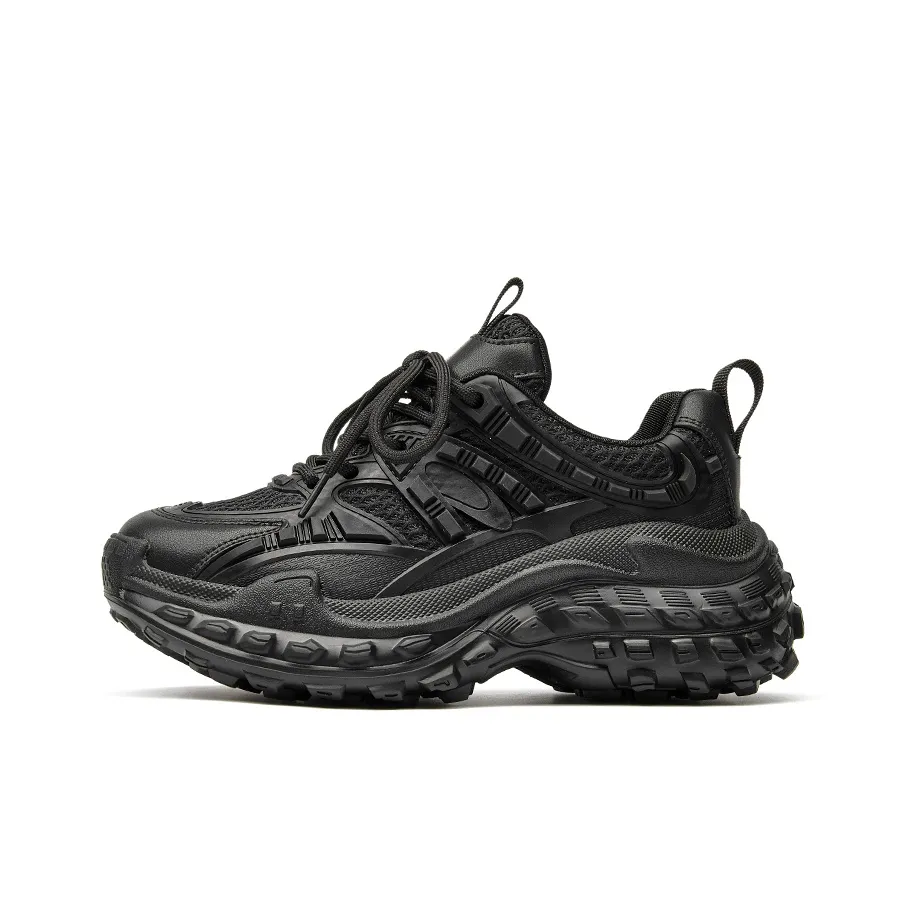 Beau Today Breathable Low Top Chunky Sneakers Women's Classic Black