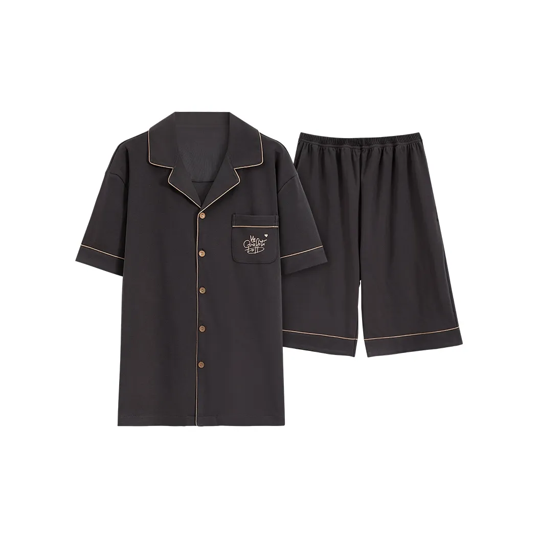 The Story Of The Flower Season Pajama Set Men's Dark Gray