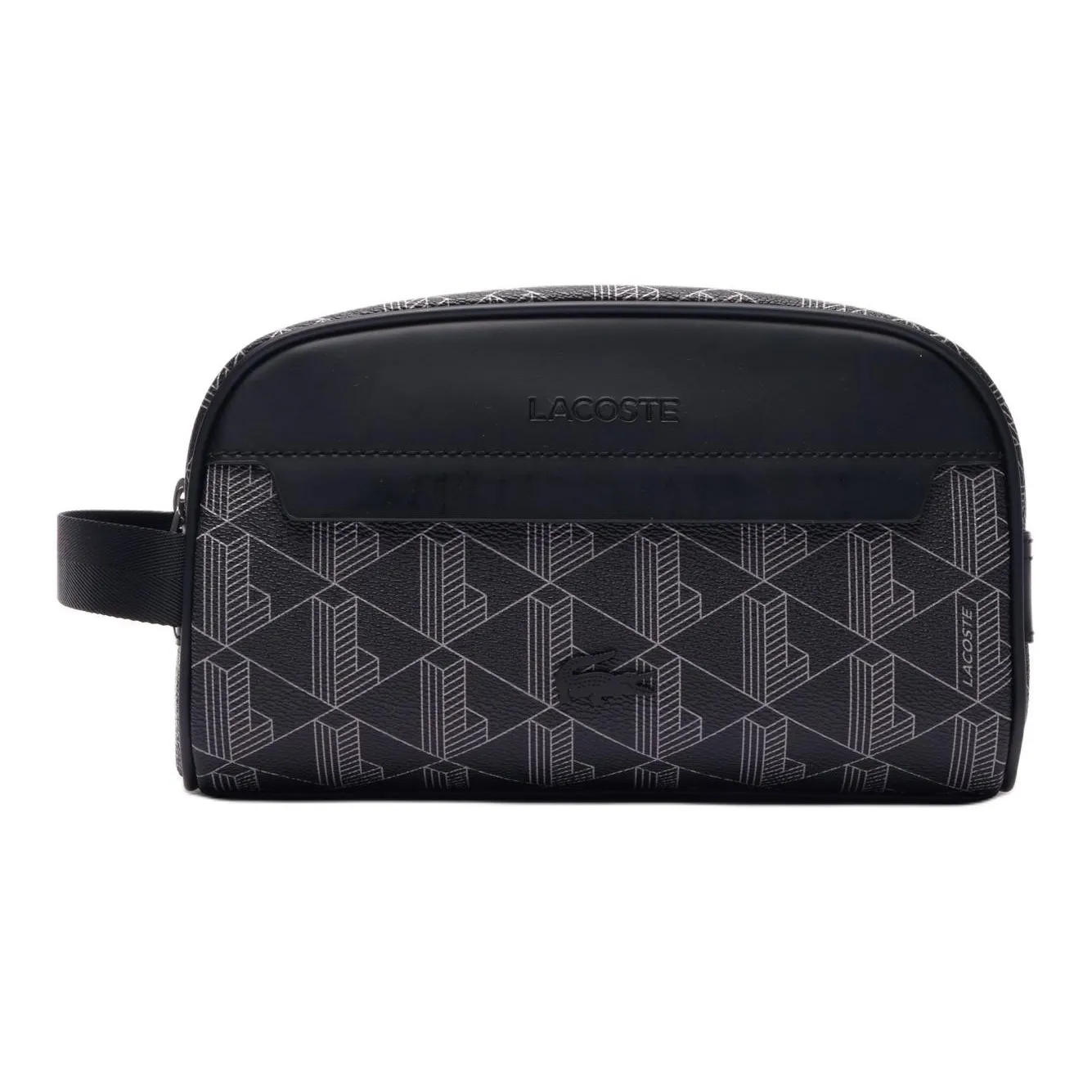 LACOSTE PVC Polyvinyl Chloride Makeup Bag Men's Black