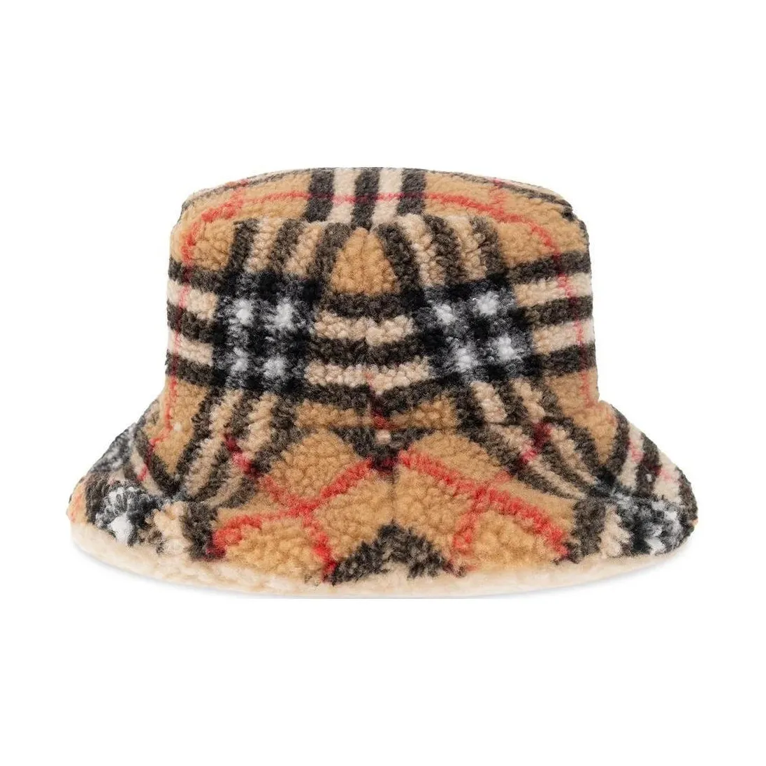 Burberry Kids Checked Fleece Bucket Hat