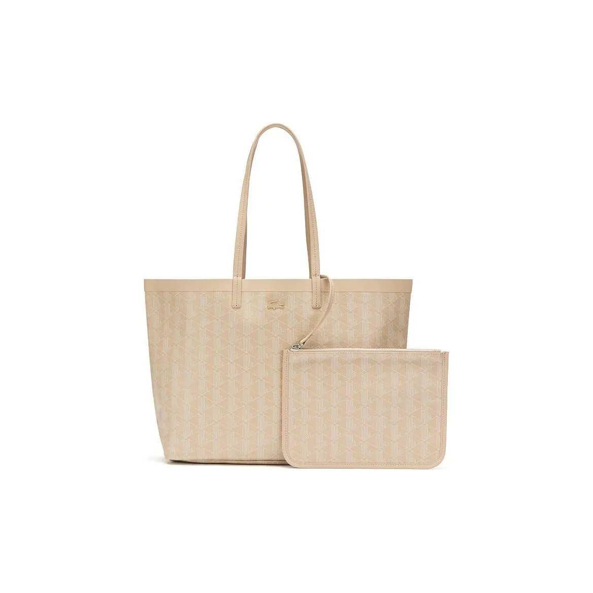 Сумка Tote из ПВХ Сумка для покупок Сумка через плечо Сумка Большая Женская Хаки Коллаборация LACOSTE