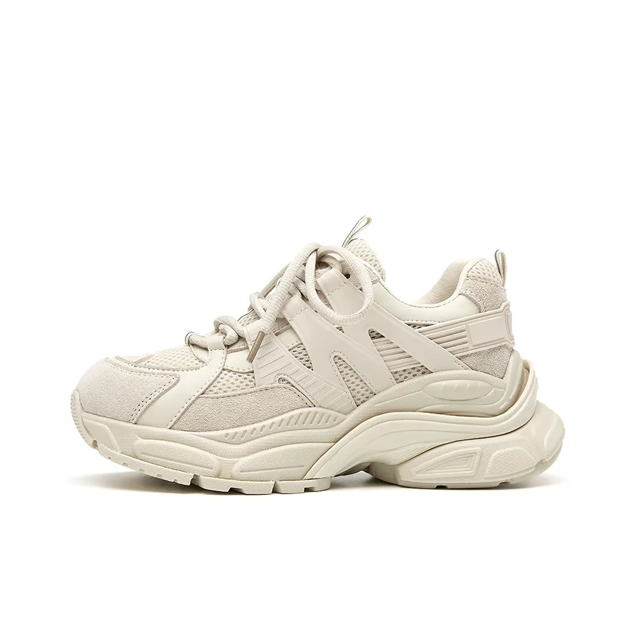 Beau Today Cow Wool Coverage Height Increasing Breathability Low Top Chunky Sneakers 6cm Women's Ecru