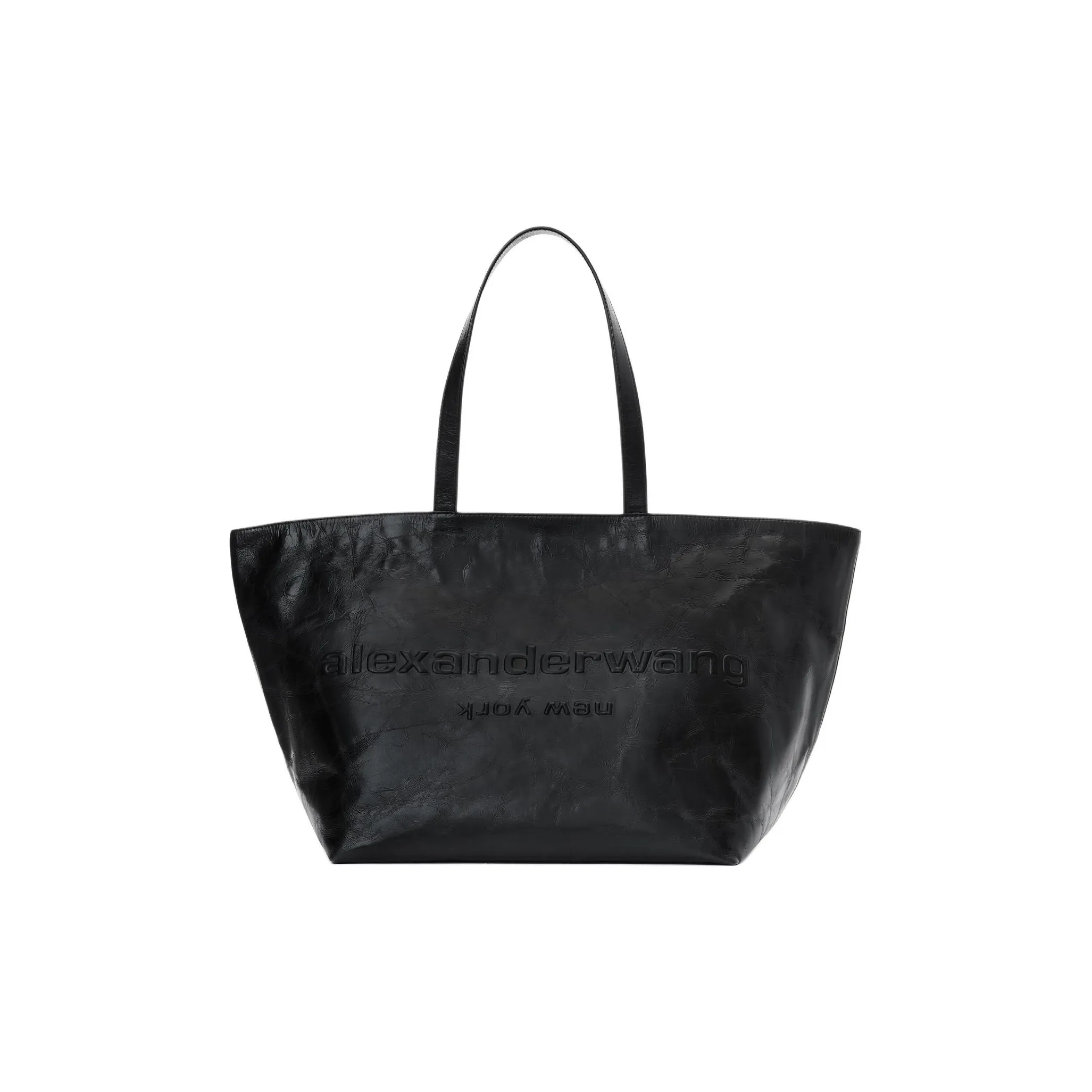Alexander Wang Punch Logo embossed Leather Tote Bag