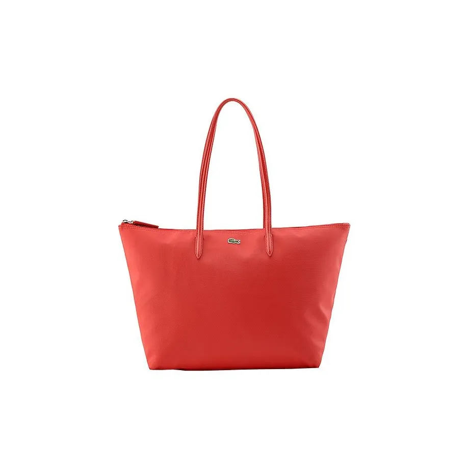 LACOSTE PVC Tote Bag, Shopping Bag, Shoulder Bag Large Size Women's Red