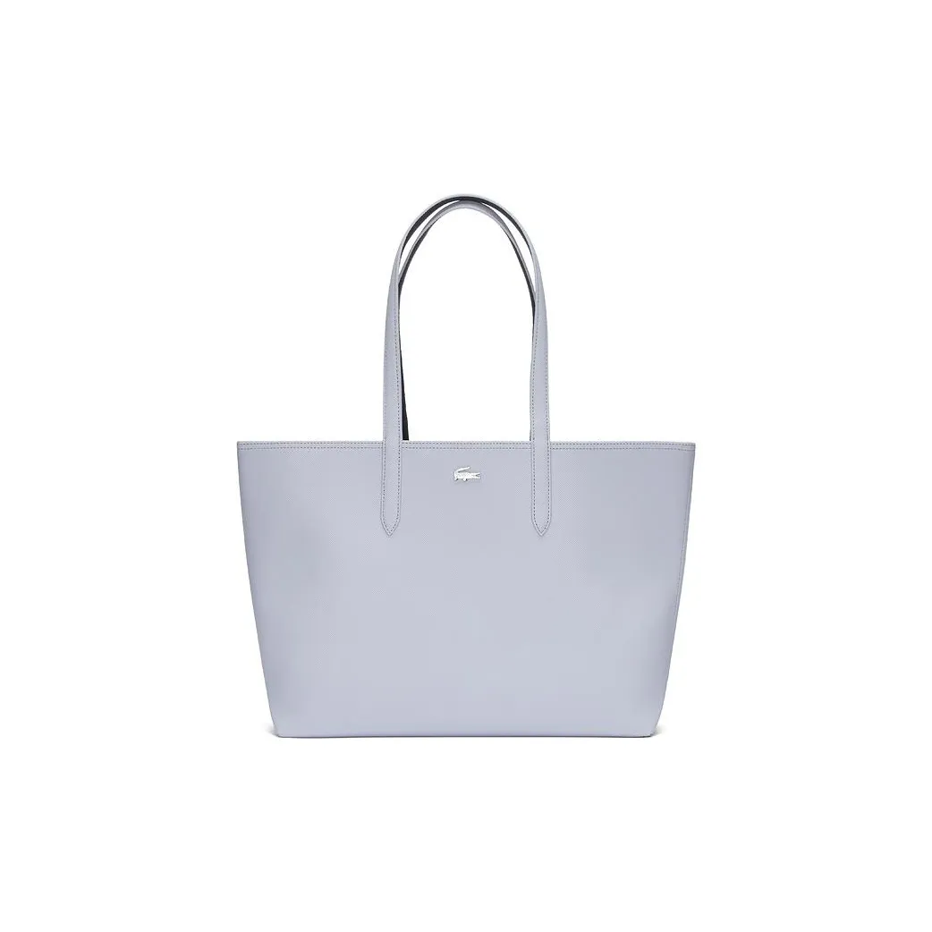 LACOSTE PVC Тоут Сумка Сумка для покупок Сумка на плечо Сумка Большая Женская Светло-синяя и Темно-синяя