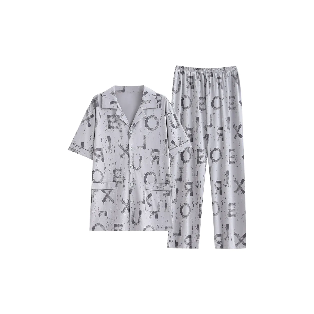 Follow The United States Пижамный комплект Мужской Серебряный Морозный Серый