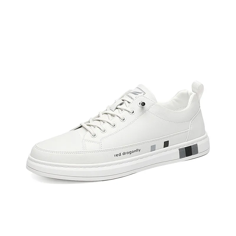 RED DRAGONFLY Белые Кроссовки Кожаные Туфли Повседневная Обувь Противоскользящие Низкие Кроссовки для Скейтбординга Мужские Белые Черные