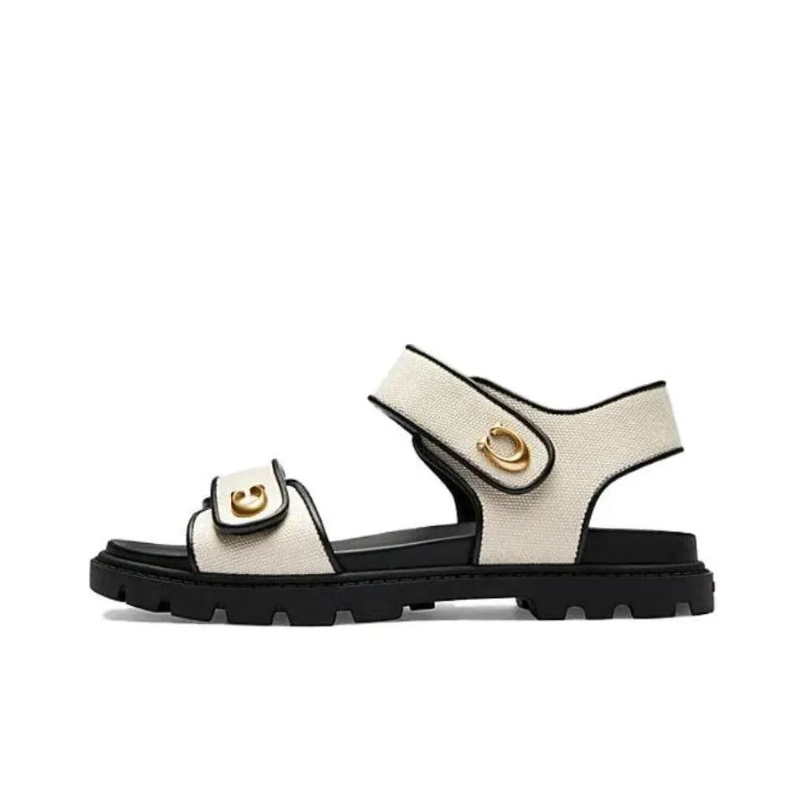COACH Brynn Canvas Flat Sandals