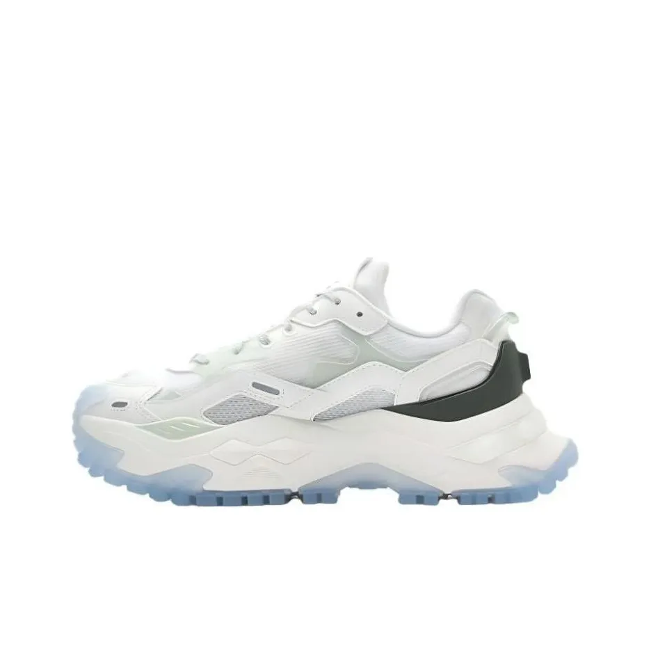 FILA FUSION BIANCO Cushioned Wear Resistant Waterproof And Breathable Low Top Chunky Sneakers Women's White Green