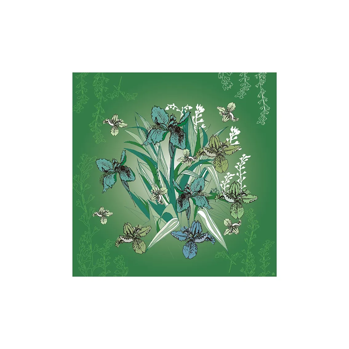 Eucalyptus Ornamentation Box Silk Scarves Women's